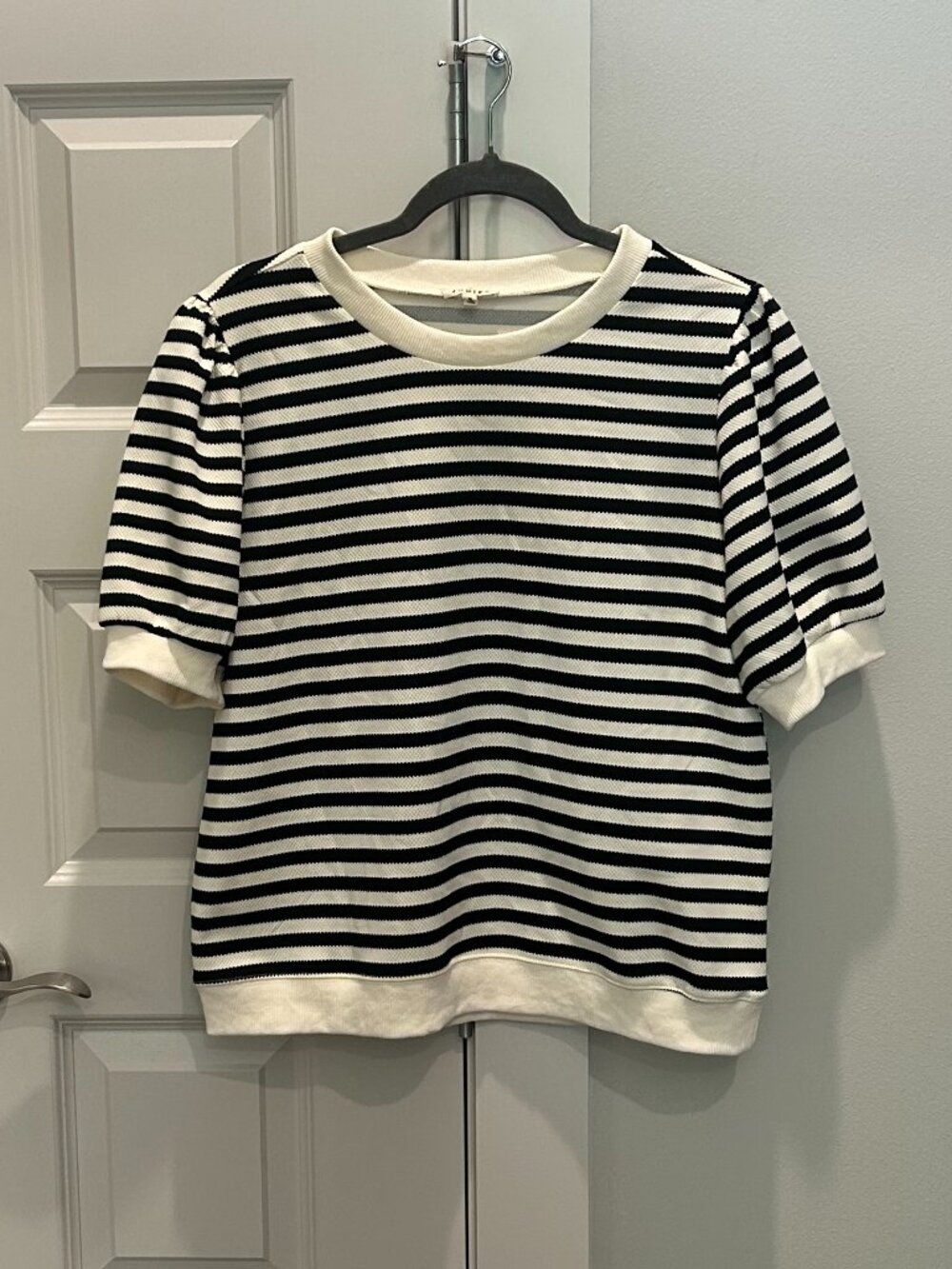 Jodifl Black and Ivory Striped Top